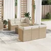 Image de vidaXL Salon de jardin avec coussins 7 pcs beige résine tressée3249097