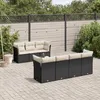 Image de Vidaxl Salon De Jardin 8 Pcs Avec Coussins Noir RÃ©sine TressÃ©e