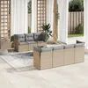 Image de Vidaxl Salon De Jardin Avec Coussins 8 Pcs Beige RÃ©sine TressÃ©e