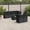 Image de Vidaxl Salon De Jardin 8 Pcs Avec Coussins Noir RÃ©sine TressÃ©e