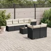 Image de Vidaxl Salon De Jardin 8 Pcs Avec Coussins Noir RÃ©sine TressÃ©e