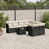 Image de Vidaxl Salon De Jardin 9 Pcs Avec Coussins Noir RÃ©sine TressÃ©e