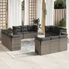 Image de Vidaxl Salon De Jardin Avec Coussins 12 Pcs Gris RÃ©sine TressÃ©e