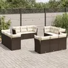 Image de vidaXL Salon de jardin avec coussins 12 pcs marron résine tressée3249172