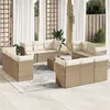 Image de vidaXL Salon de jardin avec coussins 13 pcs beige résine tressée3249177