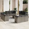 Image de Vidaxl Salon De Jardin Avec Coussins 13 Pcs Gris RÃ©sine TressÃ©e