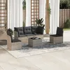 Image de Vidaxl Salon De Jardin 6 Pcs Avec Coussins Gris Clair RÃ©sine TressÃ©e