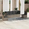 Image de Vidaxl Salon De Jardin 6 Pcs Avec Coussins Gris RÃ©sine TressÃ©e