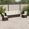 Image de Vidaxl Salon De Jardin Avec Coussins 6 Pcs Marron RÃ©sine TressÃ©e