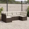 Image de vidaXL Salon de jardin avec coussins 6 pcs marron résine tressée