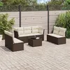 Image de vidaXL Salon de jardin 8 pcs avec coussins marron résine tressée3249262