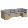 Image de vidaXL Salon de jardin avec coussins 7 pcs beige résine tressée3249268