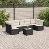Image de Vidaxl Salon De Jardin 8 Pcs Avec Coussins Noir RÃ©sine TressÃ©e
