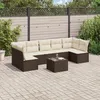 Image de Vidaxl Salon De Jardin 8 Pcs Avec Coussins Marron RÃ©sine TressÃ©e