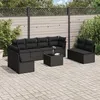 Image de Vidaxl Salon De Jardin 9 Pcs Avec Coussins Noir RÃ©sine TressÃ©e
