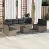 Image de Vidaxl Salon De Jardin 9 Pcs Avec Coussins Gris RÃ©sine TressÃ©e
