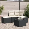 Image de Vidaxl Salon De Jardin 5 Pcs Avec Coussins Noir RÃ©sine TressÃ©e