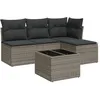 Image de Vidaxl Salon De Jardin 5 Pcs Avec Coussins Gris RÃ©sine TressÃ©e