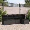 Image de vidaXL Salon de jardin 5 pcs avec coussins noir résine tressée3249354