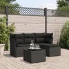 Image de Vidaxl Salon De Jardin 5 Pcs Avec Coussins Noir RÃ©sine TressÃ©e