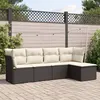 Image de vidaXL Salon de jardin 5 pcs avec coussins noir résine tressée