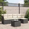Image de Vidaxl Salon De Jardin 6 Pcs Avec Coussins Noir RÃ©sine TressÃ©e