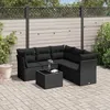 Image de Vidaxl Salon De Jardin 6 Pcs Avec Coussins Noir RÃ©sine TressÃ©e