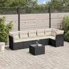 Image de Vidaxl Salon De Jardin 7 Pcs Avec Coussins Noir RÃ©sine TressÃ©e