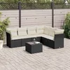 Image de Vidaxl Salon De Jardin 7 Pcs Avec Coussins Noir RÃ©sine TressÃ©e