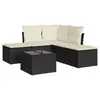 Image de vidaXL Salon de jardin 6 pcs avec coussins noir résine tressée3249565