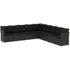 Image de Vidaxl Salon De Jardin 9 Pcs Avec Coussins Noir RÃ©sine TressÃ©e
