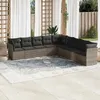Image de Vidaxl Salon De Jardin 9 Pcs Avec Coussins Gris RÃ©sine TressÃ©e