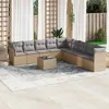 Image de vidaXL Salon de jardin avec coussins 10 pcs beige résine tressée3249628