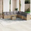 Image de Vidaxl Salon De Jardin Avec Coussins 10 Pcs Beige RÃ©sine TressÃ©e