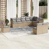 Image de Vidaxl Salon De Jardin Avec Coussins 10 Pcs Beige RÃ©sine TressÃ©e