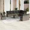 Image de vidaXL Salon de jardin 11 pcs avec coussins gris résine tressée3249649