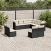 Image de Vidaxl Salon De Jardin 11 Pcs Avec Coussins Noir RÃ©sine TressÃ©e