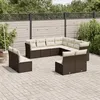 Image de Vidaxl Salon De Jardin Et Coussins 11 Pcs Marron RÃ©sine TressÃ©e