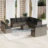 Image de vidaXL Salon de jardin avec coussins 12 pcs gris résine tressée3249669