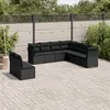 Image de Vidaxl Salon De Jardin 9 Pcs Avec Coussins Noir RÃ©sine TressÃ©e