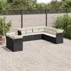 Image de vidaXL Salon de jardin 9 pcs avec coussins noir résine tressée