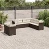 Image de Vidaxl Salon De Jardin Avec Coussins 9 Pcs Marron RÃ©sine TressÃ©e