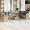 Image de vidaXL Salon de jardin 11 pcs avec coussins beige résine tressée3249708