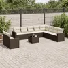 Image de vidaXL Vidaxl Salon De Jardin Et Coussins 11 Pcs Marron Résine Tressée