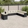 Image de Vidaxl Salon De Jardin 11 Pcs Avec Coussins Noir RÃ©sine TressÃ©e