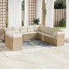 Image de Vidaxl Salon De Jardin 11 Pcs Avec Coussins Beige RÃ©sine TressÃ©e