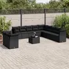 Image de vidaXL Salon de jardin 12 pcs avec coussins noir résine tressée3249724