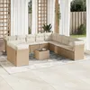 Image de Vidaxl Salon De Jardin Avec Coussins 12 Pcs Beige RÃ©sine TressÃ©e