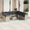 Image de Vidaxl Salon De Jardin Avec Coussins 12 Pcs Gris Clair RÃ©sine TressÃ©e