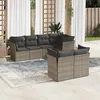 Image de Vidaxl Salon De Jardin Avec Coussins 7 Pcs Gris RÃ©sine TressÃ©e